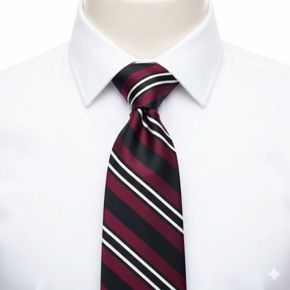 Ralph Lauren Chaps Silk Tie Striped Repp Navy Blue White Red